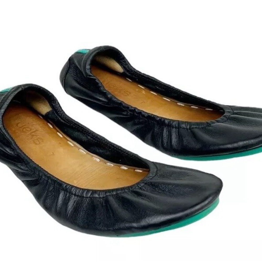 Tieks By Gavrieli Ballet Flats Round Toe Black Leather Shoes